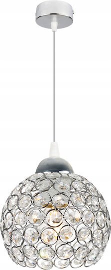 Light Home Hängelampe Transparent mit Kristallen für Fassung E27