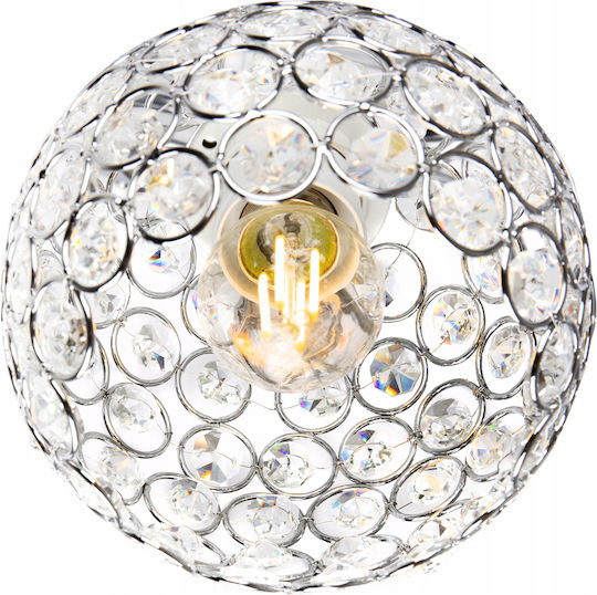 Light Home Hängelampe Transparent mit Kristallen für Fassung E27