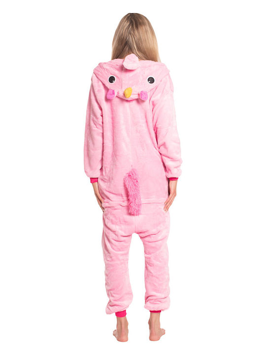 Pijama Onesie De Iarnă Pentru Dama Roz