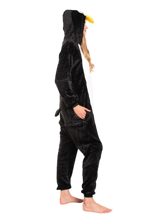 Pijama Onesie De Iarnă Pentru Femei Neagră