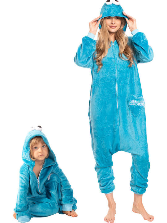 Pijama Onesie De Iarnă Pentru Femei Albastră