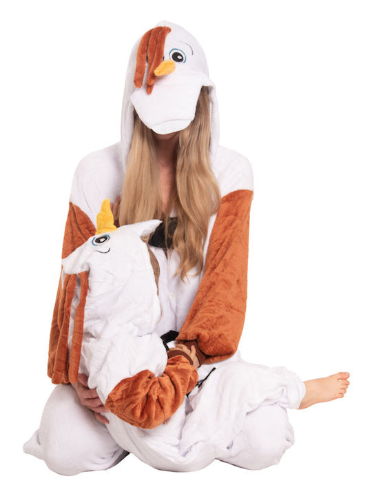Winter Women's Onesie Pajama White