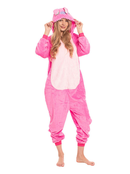 Pijama Onesie De Iarnă Pentru Femei Roz