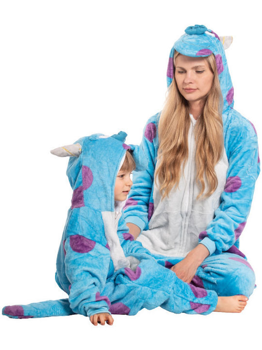 Pijama Onesie De Iarnă Pentru Femei Albastră
