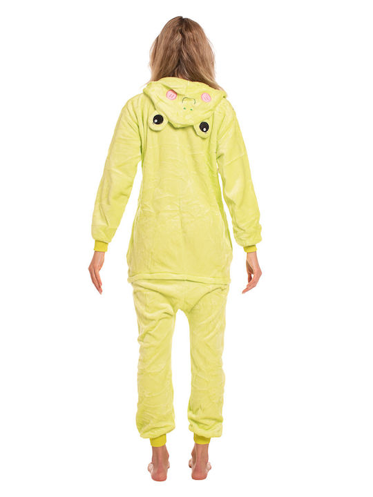 Pijama Onesie De Iarnă Pentru Femei Verde