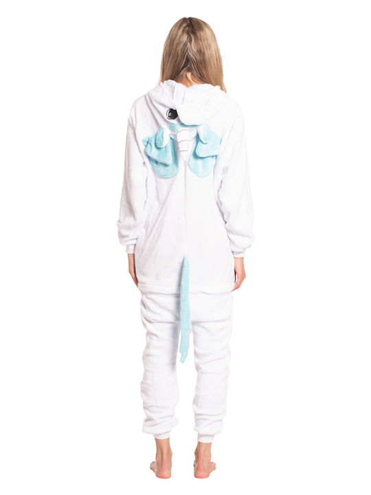 Winter Damen-Overall Schlafanzug Blau