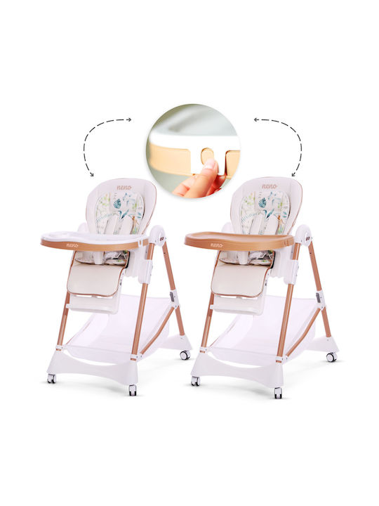 Neno Sedi Scaun Înalt De Masă Bebe Pliabil Cu Înălțime Reglabilă Alb