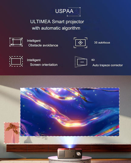 Ultimea Apollo P60 Projector DLP (DMD) Full HD LED Lamp with Wi-Fi and Built-in Speakers Gray