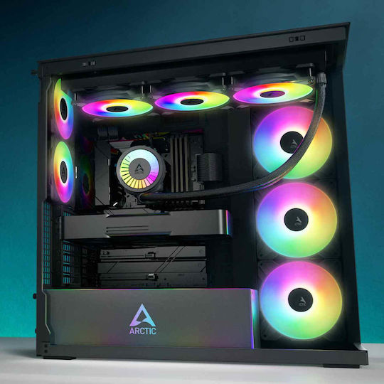 Arctic Xtender Mirror Gaming Midi Tower Κουτί Υπολογιστή με Πλαϊνό Παράθυρο Μαύρο