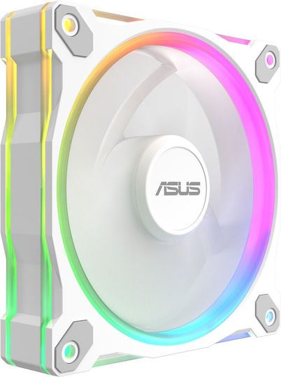 Asus Prime MR120 Reverse Blade Case Fan 1600rpm with ARGB Lighting and 4-Pin PWM Connection 3pcs White