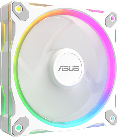 Asus Prime MR120 Reverse Blade Case Fan 1600rpm with ARGB Lighting and 4-Pin PWM Connection 3pcs White
