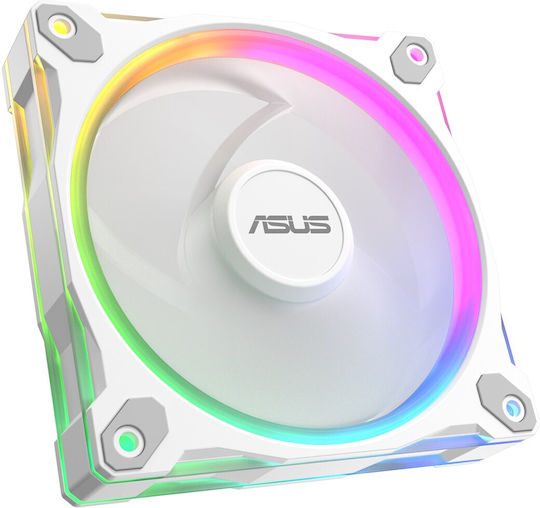Asus Prime MR120 Case Fan 1600rpm 58cfm with ARGB Lighting and 4-Pin PWM Connection White