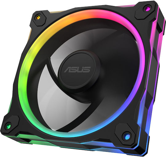 Asus Prime MR120 Обратен Перка Вентилатор за Кутия (1600 оборота) с ARGB Осветление и Свързване 4-изводна ШИМ 3 бр