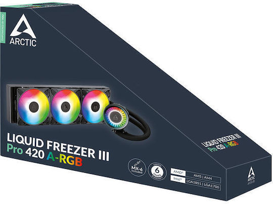 Arctic Liquid Freezer III Pro 420 Охлаждане AIO CPU с 3 вентилатора 140 мм и ARGB осветление
