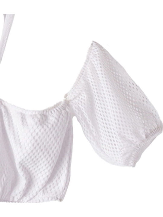 Παιδικό Crop Top Αμάνικο Λευκό