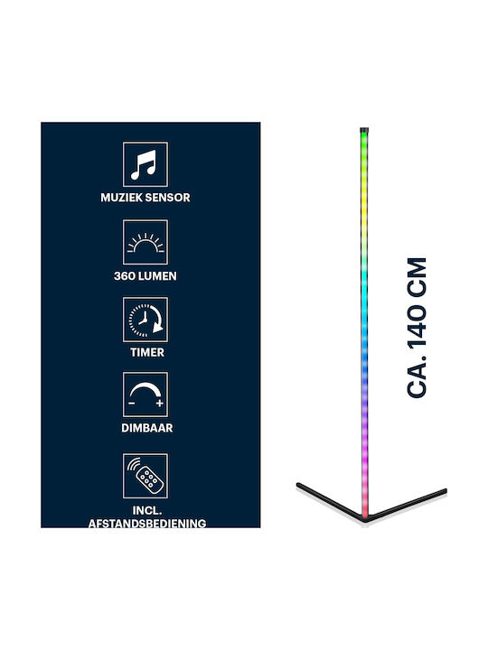 Grundig LED Floor Lamp H140cm. with RGB Light Black