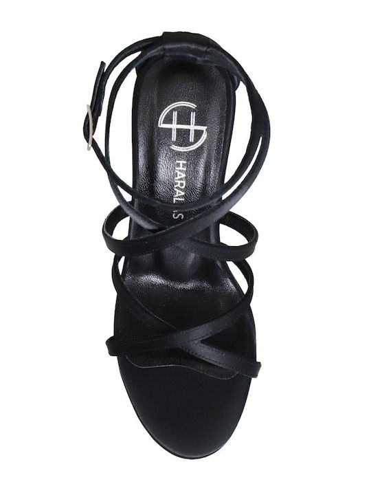 Stoff Sandalen Schwarz
