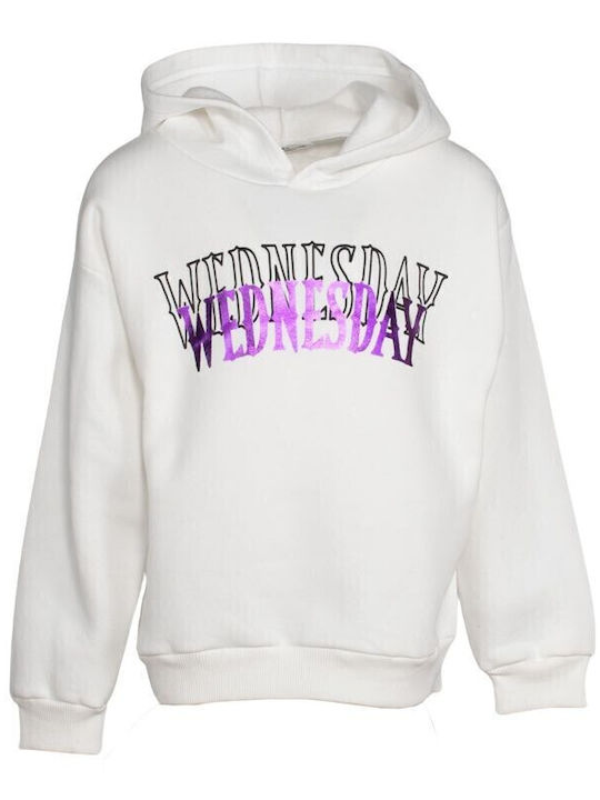 Kids Sweatshirt with Hood and Pockets white