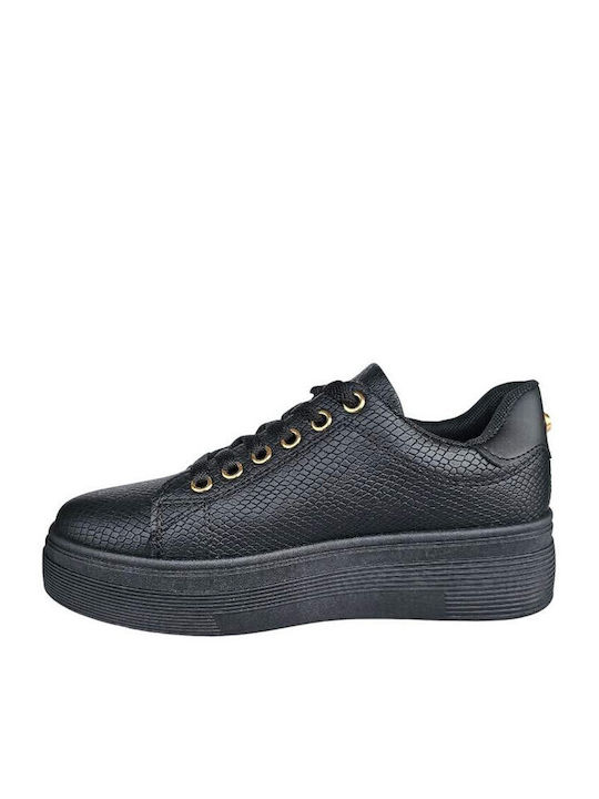 Damen Flatforms Sneakers BLACK