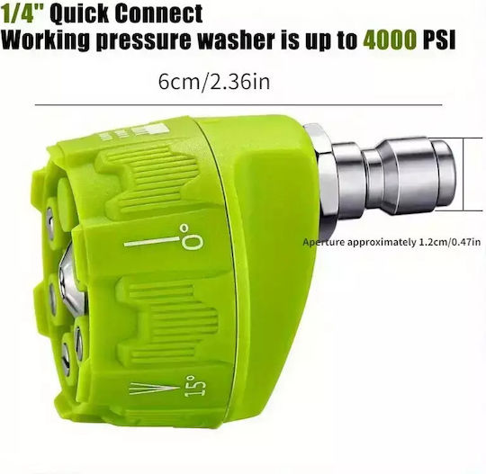 Pressure Washer Nozzle 6 1 1/4" Laboratory Connection Pressure Up to 4000 Psi Nozzles 0° 15° 25° 40° Dimensions 6cm/2.36in Orifice 1.2cm/0.47in