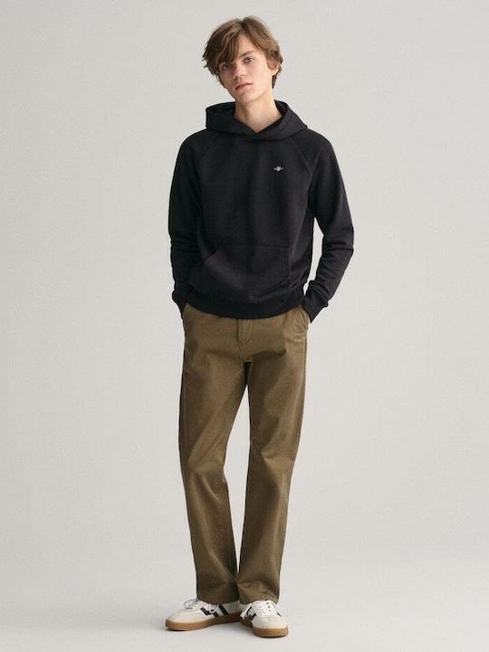 Kids Sweatshirt with Hood and Pockets Black Shield
