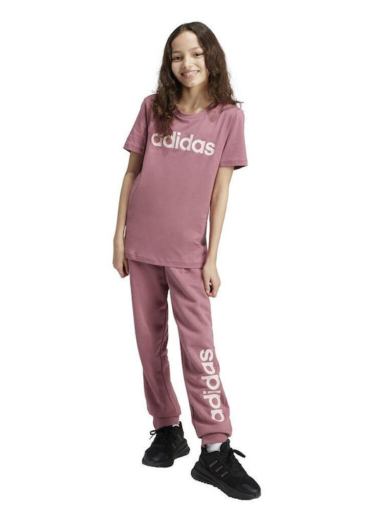 adidas Essentials Linear French Terry Ροζ