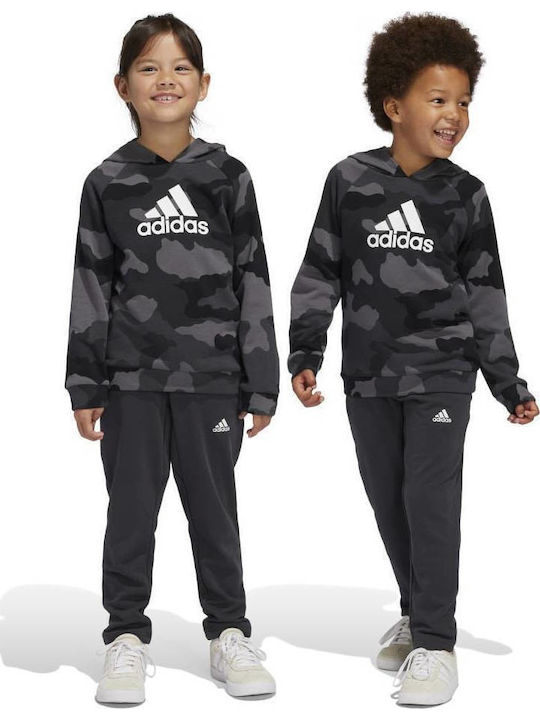 Детски Комплект Анцуг Сив 2 Бройки Essentials Allover Print Hoodie