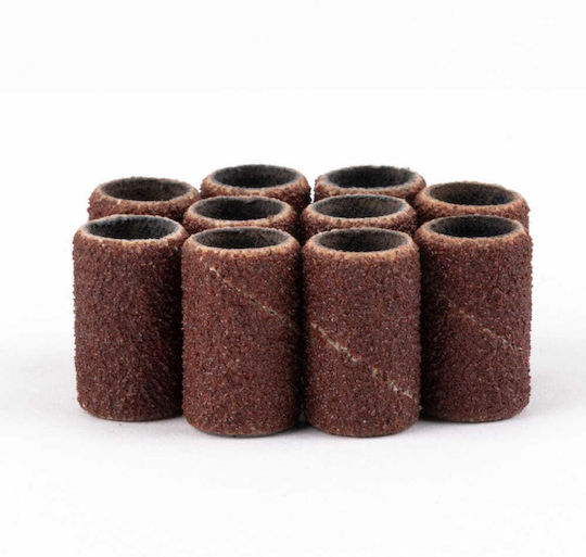 Manicure Pedicure Caps Mandrels Sanding Sleeves Cylinder 6mm Grit #120 Allemed Brown 10 Pieces