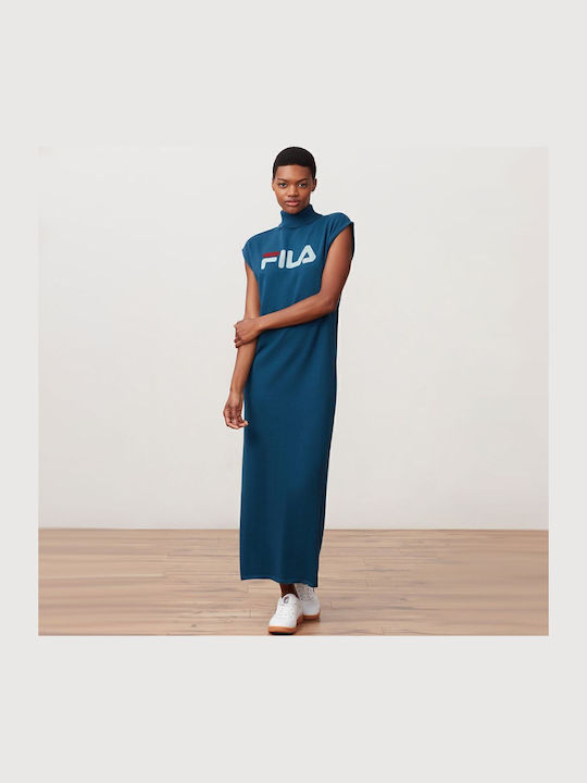 Effy Maxi Athletic Dress Short Sleeve Blue