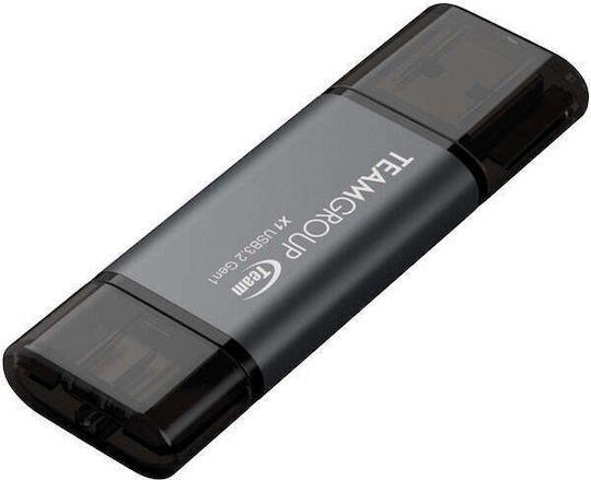 TeamGroup X1 256GB USB 3.2 SSD Stick with connection USB-A & USB-C Black