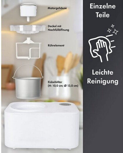 Clatronic ICM 3784 Παγωτομηχανή 1.2lt Λευκή