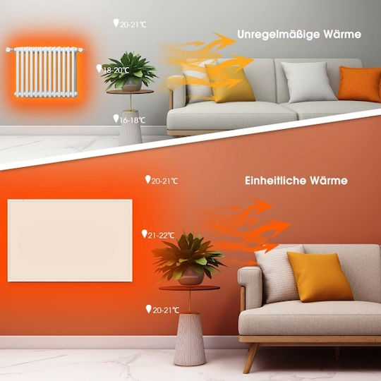 Wiltoc Infrarot-Heizpaneele Wand Keramik 290W Weiß 62cm