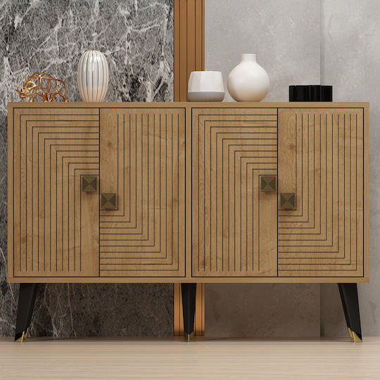 Μπουφές Ahart Ξύλινος Natural-gold 120x30x80cm