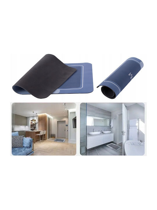 Non-Slip Bath Mat Microfiber AT7165 Navy Blue 58x38cm
