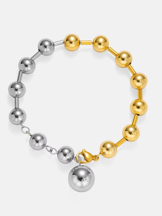 Enotia Damen Armband aus Stahl Vergoldet mit Perlen
