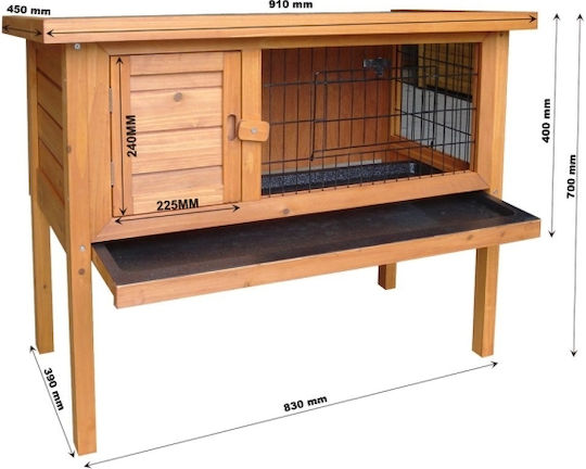 Wiltoc 50020 Holzkäfig für Kaninchen 91.5cmx45cmx70cmcm.