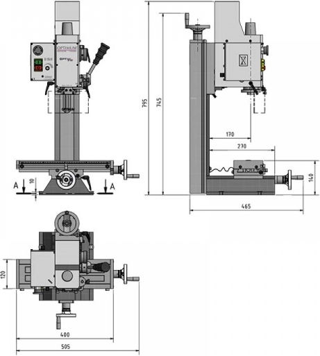 Optimum Φρεζοδράπανο BF 16 Vario με Ισχύ 500Watt