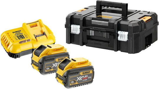 DEWALT Set 2 Werkzeugbatterien Lithium 54V Kapazität 12Ah mit Ladegerät