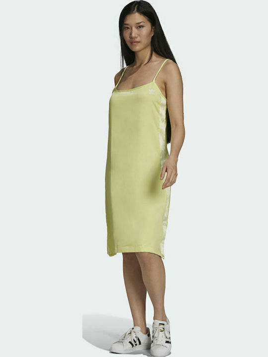 Summer Midi Athletic Dress with Spaghetti Straps Pulse Yellow