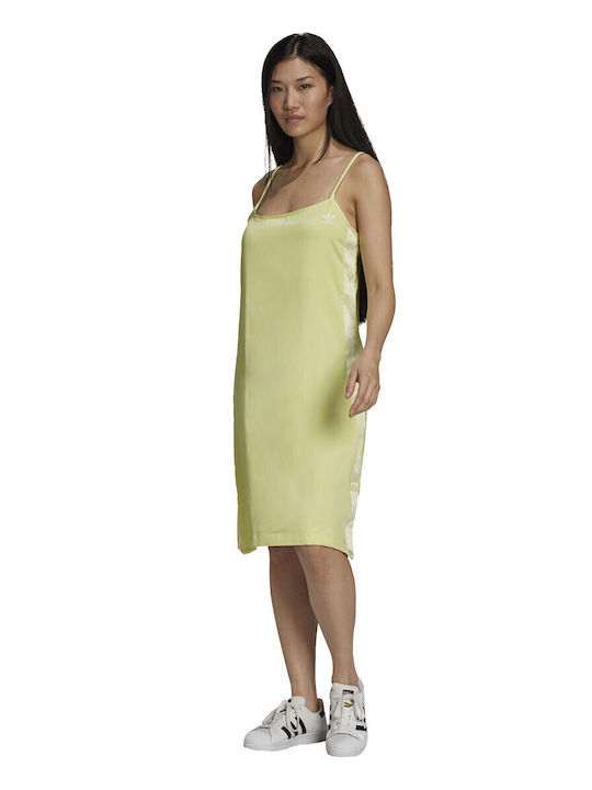 Summer Midi Athletic Dress with Spaghetti Straps Pulse Yellow