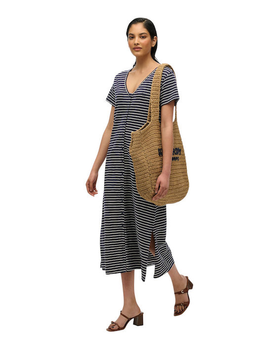 D2 Summer Midi Dress Dark Blue