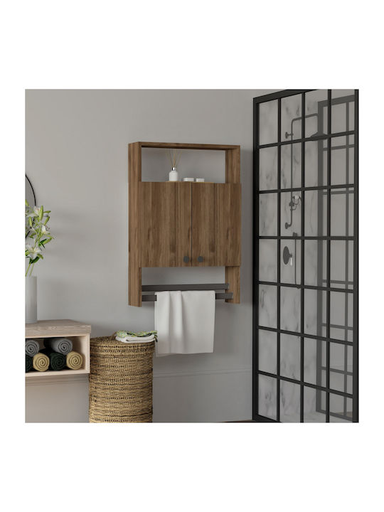 Ela Hanging Living Room Cabinet Made of Brown Particle Board 87x60x87cm