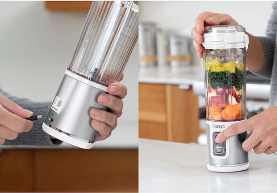 Ninja Blast Μπλέντερ με Πλαστική Κανάτα 530 ml 7.4V White