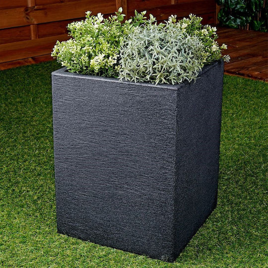 Greatstore Vilde Plastic Garden Pot Gray Square 29x40 Cm