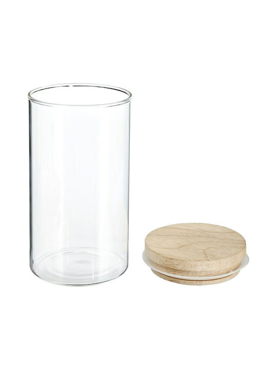 5Five General Use Glass Jar with Lid Beige 1000ml 1 Piece
