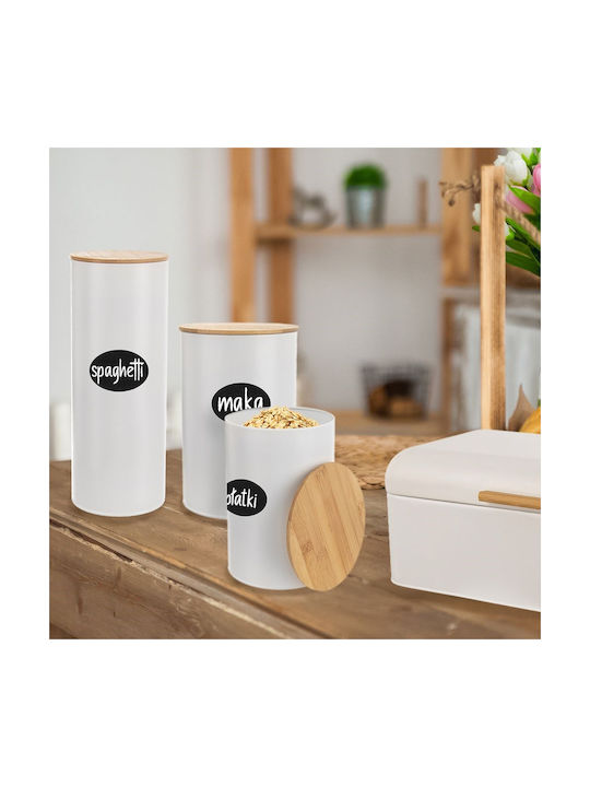 Orion Vase General Use with Lid Wooden White 800ml