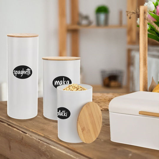 Orion General Use Jar with Lid Wooden White 800ml