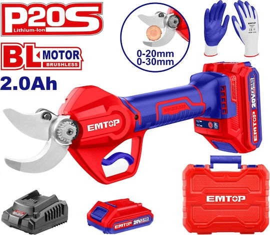 Emtop Pruning Shears Battery 20V Solo in Carrying Case