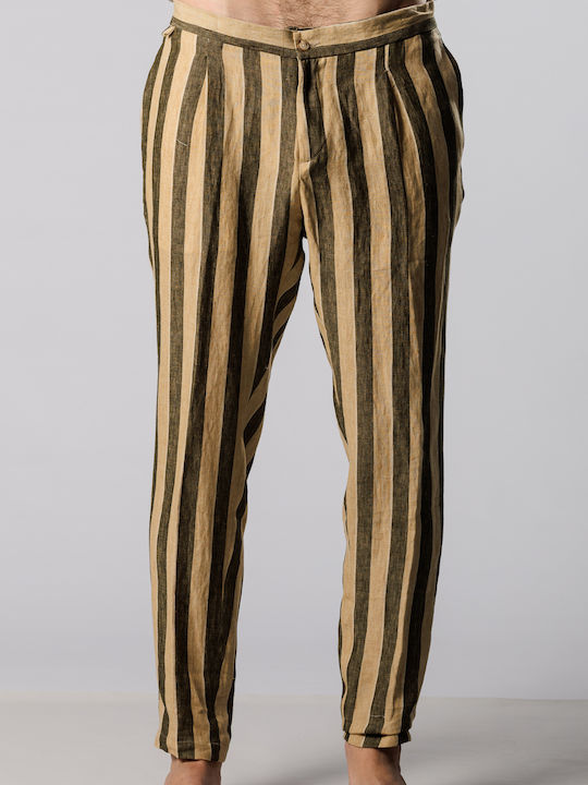Trousers Μπεζ/μαύρο