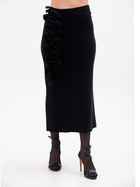 Pencil High-waisted Midi Skirt Black